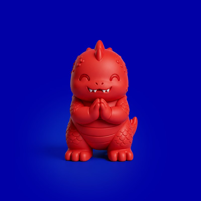 The kaiju with hands pressed together in thanks